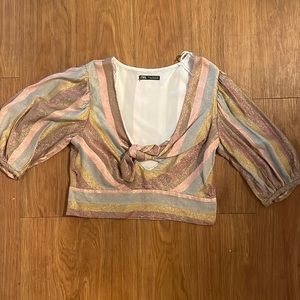 Zara metallic crop top
